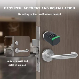 Aluminium Alloy Smart Biometric Electric Lock WiFi Tuya / TTLock App Password Card Key Code Unlock Pin Code US standard