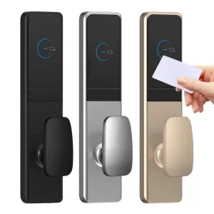 Aluminum Alloy Hotel Smart Locks RFID Electronic Door Lock Management Software System Key T57 Wood Room Door Access