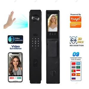 Aluminum Alloy Material Fingerprint Digital Code Password Electric Smart Handle Lock for Home Main Entrance Door