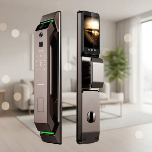 Aluminum Alloy Outdoor Smart Lock Face Fingerprint Recognition WiFi Cloud Connectivity Via App for Aluminum/Steel Doors