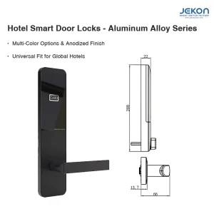 Aluminum Alloy RFID Hotel Smart Door Lock Multi Color Options for Modern Hotel Interior Design
