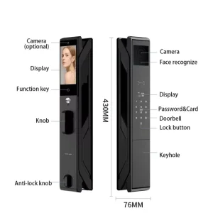 Aluminum Alloy Smart Door Lock Face Recognition Palm Vein Keyless Entry Digital Lock for Home Factory Supplier