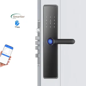 Aluminum Alloy Smart Door Lock with Fingerprint Password Card Key & App Control (Ble)