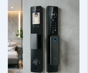 Aluminum Alloy Smart Door Lock with Memory Card for Brass Door Large HD Display & Remote Unlock Via Cloud Mini Program