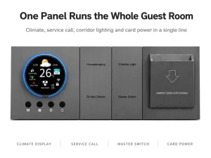 Aluminum Alloy Smart Hotel Room Control System Touch Screen Wall Switch Voice Control Zigbee WiFi for Guest Room Automation