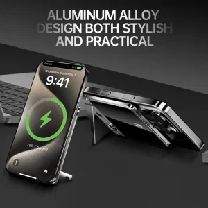 Aluminum Body Magnetic Wireless Bank 10000mAh 15W Fast Charging with LED Display