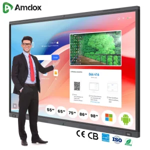 Amdox Factory Suppliers Interactive Flat Panel 4k Touch Screen Smart Board 65 75inch Interactive Whiteboard