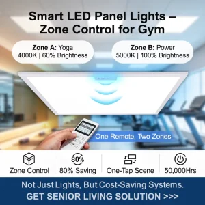 Amelech Zone Control Smart LED Panel Light System with ZigBee Remote for Gym Fitness Yoga Power Area Lighting