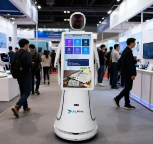 Amy Al Intelligent Service Robot with Interactive Screen for Exhibition & Commercial Scene AI Assistant Robot