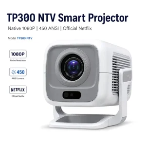 Android 13 Smart Projector Native 1080P 450 ANSI Auto Focus Dual Band WiFi Home Theater Projector