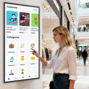 Android 14 Ultra Thin All in One 21.5 27 32 Inch Wall Mounted Digital Display Touch Screen Marketing Advertising Display