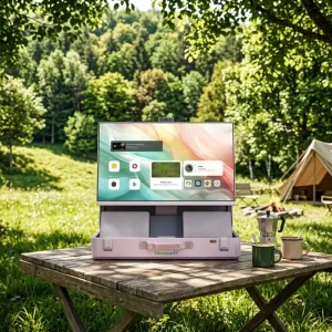 Android 15 Smart Portable Screen 27″ Multi touch Battery Powered Suitcase TV Monitor Factory Direct