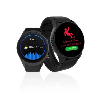 Android OS 4G IP67 Silicone Health Watch with Fall Detection Heart Rate SOS Button Compass Emergency Phone for Elderly