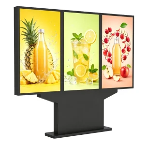 Android Smart Digital Signage Advertising Screen Outdoor WiFi Triple Sided Totem LCD Display Restaurant Menu Board Media Player