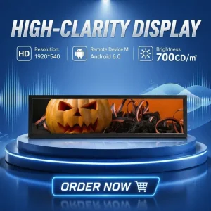 Android Smart Stretched Bar LCD Digital Display OEM Remote Control Wide Sstrecth Bar LCD Display for Retail Product