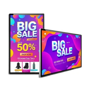 Android Ultra Wide Slim Wall Mount 32 Inch LCD Advertising Machine Touch Screen Built in Wi Fi Cloud Based CMS Anti Glare