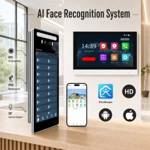 Android Video Intercom Face Recognition 8 inch Full HD Touch Screen Water Resistant Stainless Steel Door Phone