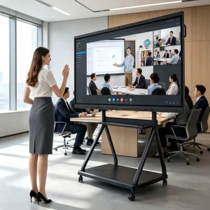 Android Windows Dual System Interactive Smart Board 4K Multi Touch Digital Whiteboard Aluminum Frame for Office Business