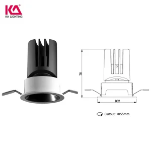 Anti-Glare COB LED Downlight Adjustable Beam 15-55deg Tunable White CRI90 WiFi Tuya Zigbee