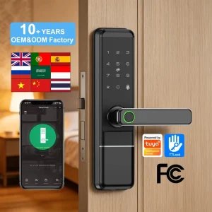 Anti Theft Smartlock Cerradura Inteligente Tuya Wifi TTlock Rfid Fingerprint Digital Smart Locks for Wooden Doors