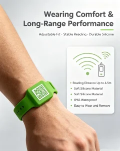 Anti-interference UHF Silicone RFID Wristband ISO18000-6C Smart Bracelet for Event Factory Personnel Control