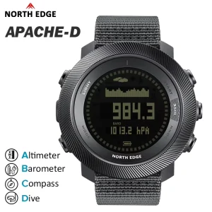 Apache-d Outdoor Smart Watch Free Dive Sports Digital Watch Altimeter Barometer Compass World Time Waterproof 100M