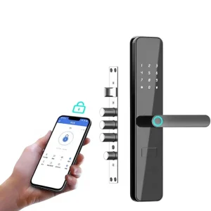 Apartment Guesthouse Security Door Smart Lock Fingerprint Keyless Entry Passcode One Hand Operation Semi Automatic App Control
