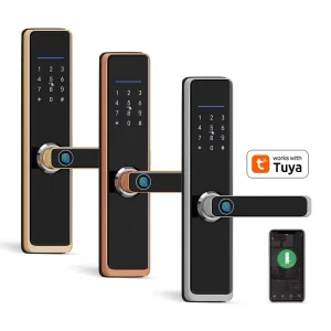 Apartment Home Room Digital Password Keyless Entry Tuya APP Security Digital Electronic Lock Fingerprint Smart Door Lock