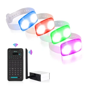 App Control Led Party Bracelets White Pp Glow Flashing Light up Wristband for Wedding Concert Festival