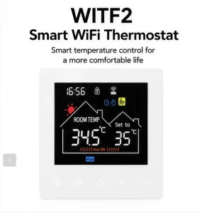 App-Controlled Voice Control Wi-Fi Enabled HD VA LCD Touch Screen Smart Wall-Mounted Thermostat Electric/Manual Household