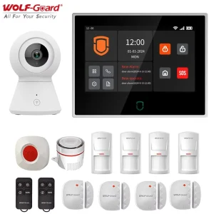 App Wireless Smart 4G Wifi Security Safety Alarm System for Home Personal Safe with 7inch Touch Screen