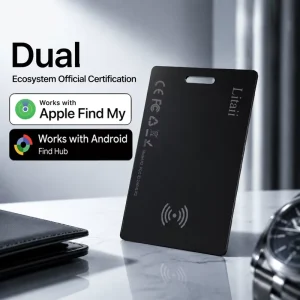 Apple Find My and Google Find My Device Smart Tracker GPS Card MFi Certified Dual System Slim Wallet GPS Finder Locator