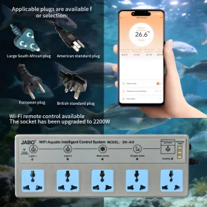 Aquarium Ai5 Smart Power Strip WiFi App Remote Control Programmable Timing Outlet for Fish Tank Light Pump Filter