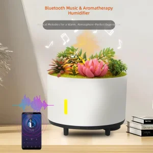 Artificial Plant for Music Flame Aromatherapy Humidifier USB Smart Remote Controlled Large Capacity Diffuser Japanese