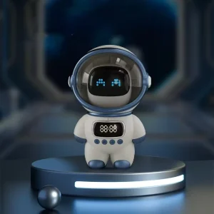 Astronaut Smart Speaker Alarm Clock RGB LED Battery Powered AI Intercom for 5.1 Voice Control IPX9 Waterproof for Home Use