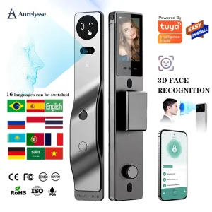 Aurelysse New Palm Vein Recognition Smart Door Lock AI Smart Butler 3D Face ID WiFi Video Intercom for Smart Home Security