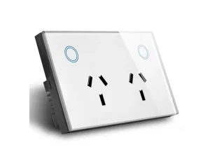 Australia GPO Specification 120*72mm Crystal Glass Panel Wall Touch 3 Pins Double Power Point Socket Non Smart