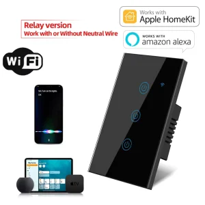 Australia Standard Wall Switch No Neutral Home Kit Remote Control WiFi Glass Panel CE Certified Smart Switch