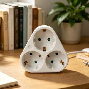 Authentic European Socket Splitter Triple Outlets Schuko Extender 16A 250V Non-Grounded Adapter Hospital Kitchen Appliance Hub