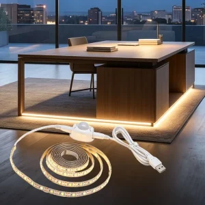 Auto Motion Sensor LED Strip Light 5V USB Flexible Tape for Staircase Hallway Corridor and Step Lighting with Delay Timer