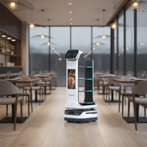 AutoXing Mars Intelligent Delivery Robot 40Kg Load 4 Layer Tray 3D Obstacle Avoidance IP43 Waterproof Auto Charge 10h Runtime