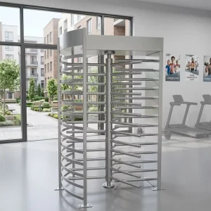 Automatic Full Height Turnstile Gate Double Door High Stability Security RFID Card Face Recognition QR Code Smart Access Control