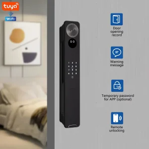 Automatic Smart Lock Front Door Face Recognition Palm Vein Key App Unlock Wood Door Aluminum Alloy Wi Fi Compatible