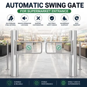 Automatic Supermarket Swing Turnstile Pedestrian Gate for Shopping Mall and Retail Security