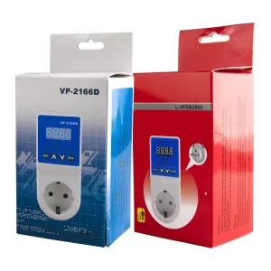 Automatic Voltage Current Protector Socket AC 110V 220V Adjustable 16A Power Surge Protector EU Plug Socket