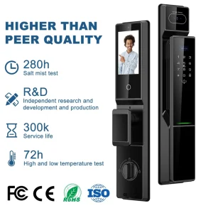 Automatic Waterproof IP65 Biometric Smartlock Digital Wifi Fingerprint 3d Face Recognition Smart Locks with Camera