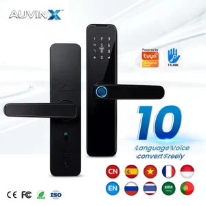 Auvinx Cerradura Inteligente Smart System Biometric Indoor Lock Tuya TTLock Fingerprint Password Apartment Office Digital Lock