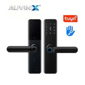 Auvinx Fechadura Cerradura Inteligente Serrures Smart Door Lock with Tuya TTLock APP Fingerprint Biometrics for Apartment Rental