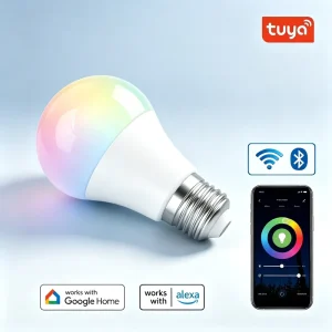 B22 A19 RGBCW LED Smart Light Bulb 800LM ETL Certified 2.4G WiFi Tuya App Dimmable Alexa Google Home Color-Changing PC SMD 2835