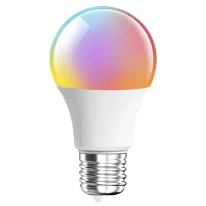 Smart Remote-Controlled B22 E27 LED Bulb with 16-Color RGB Ambient Light, AC-Powered, Plastic Screw Base